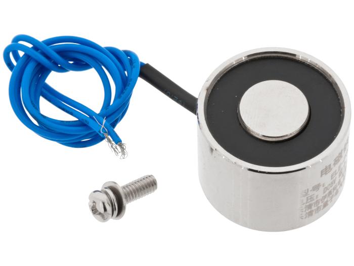 Elektromagnet ø30x22mm 10kg @ electrokit (1 av 2)