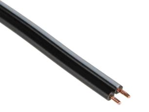 Cable 2x0.34mm² Cu black /m @ electrokit