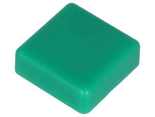 Topp för tryckknapp 12x12mm - grön @ electrokit