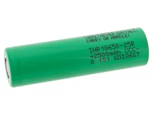 Batteri Li-Ion 18650 3.7V 2500mAh INR18650-25R @ electrokit