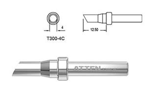 Soldering tip T300-3C bevel cut 4mm @ electrokit