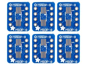 Adapter board SO-8 / TSSOP-8 - DIP-8 - 6-pack @ electrokit