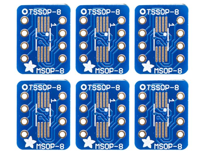Adapterkort SO-8 / TSSOP-8 - DIP-8 - 6-pack @ electrokit (1 av 3)