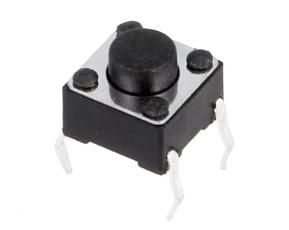 Tactile switch PCB 6x6x5mm black @ electrokit
