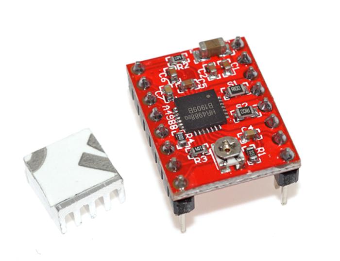 Stegmotordrivare A4988 med stiftlist och kylfläns @ electrokit (2 av 5)