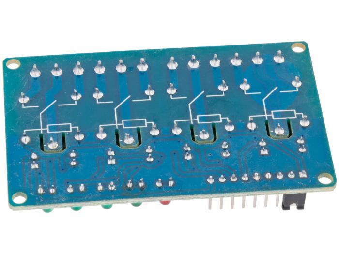 Reläkort x4 5V opto-isolerat aktiv låg @ electrokit (2 av 4)