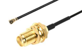 Adapterkabel SMA hona - IPEX4 / MHF4 hona 100mm @ electrokit