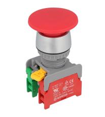 Stopp-brytare &oslash;22mm 1-pol NC + NO 230VAC / 3A IP65 @ electrokit