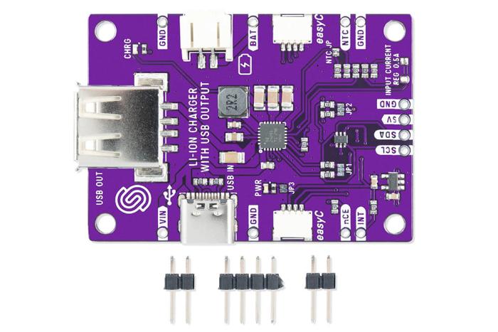 USB-C charger module Li-Ion/LiPo 3A with 5V USB out - Qwiic @ electrokit (4 of 4)
