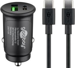 USB-C PD billaddare 27W med USB-C kabel 1m @ electrokit