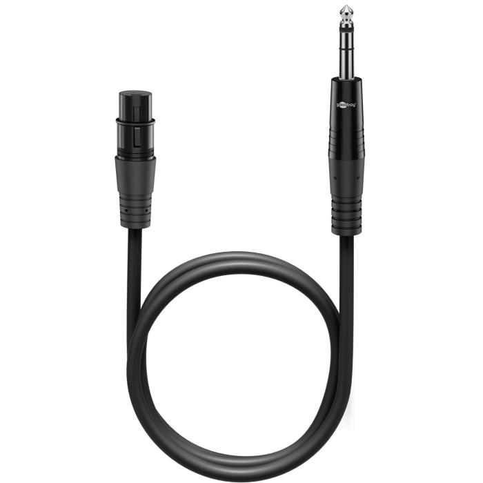 Balanserad kabel XLR hona till 6.3mm TRS hane 2m @ electrokit (4 av 6)