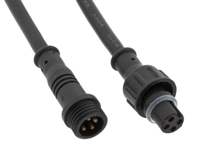 Anslutningskabel 4-pin vattentät hona/hane @ electrokit (2 av 5)