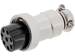 Connector GX16 jack 8-pin @ electrokit