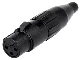 XLR 3-pol hona svart @ electrokit