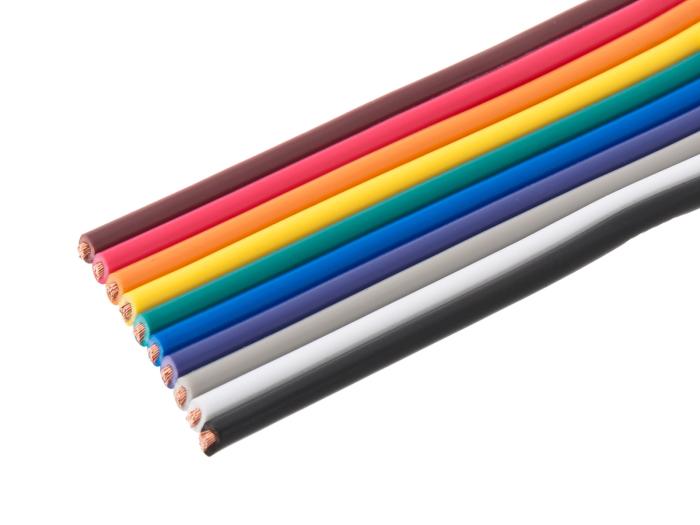 Flatkabel flerfärgad 10 ledare 2.5mm /m @ electrokit (1 av 1)