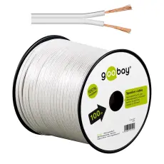 Kabel 2x0.5mm² Cu vit 100m @ electrokit