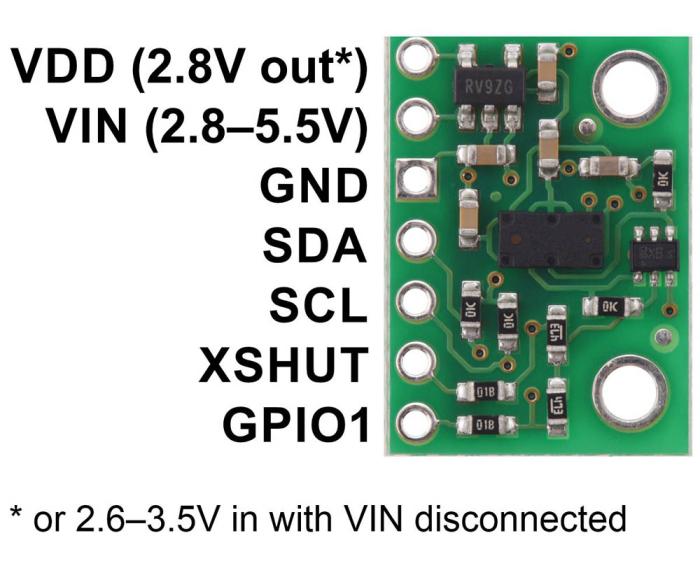 Avståndsgivare 0-120cm VL53L4CD @ electrokit (2 av 3)