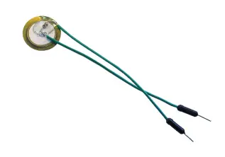 Piezo knack-sensor ø20mm med sladd @ electrokit