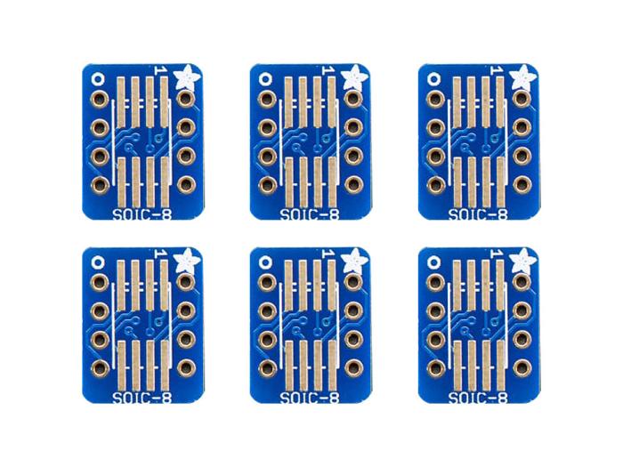 Adapterkort SO-8 / TSSOP-8 - DIP-8 - 6-pack @ electrokit (2 av 3)