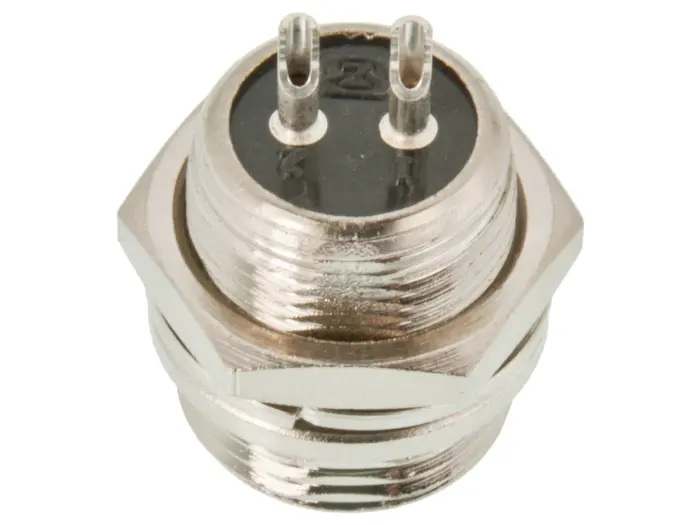 Connector GX12 plug 2-pin chassi @ electrokit (2 of 3)