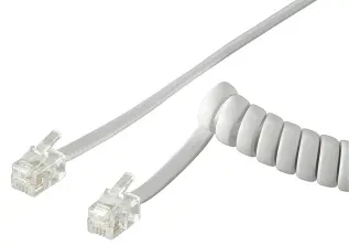 Spiralkabel för telefonlur RJ10 2m vit @ electrokit