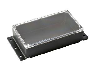 Enclosure 120x70x30mm with flange and clear lid @ electrokit