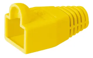 Böjskydd för RJ45-kontakter - gul/orange @ electrokit