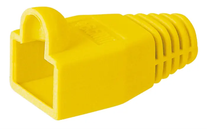Strain relief boot for RJ45 plugs - yellow @ electrokit (1 of 1)