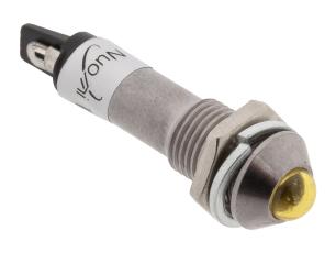 Panelindikator konisk 12VDC &oslash;8mm gul @ electrokit
