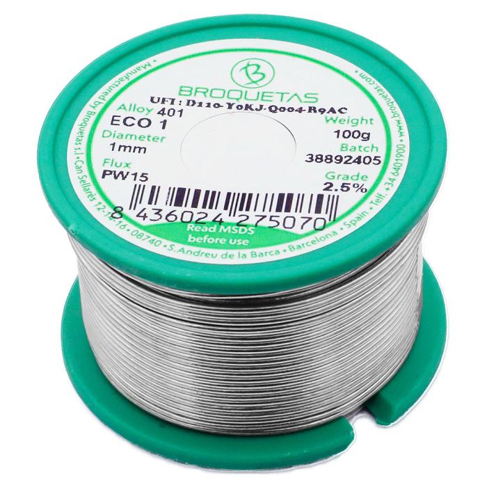 Lödtenn Sn/Cu 1.0mm 100g blyfritt @ electrokit (1 av 1)