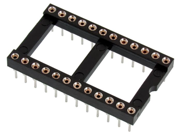 DIL-hållare svarvad 24-pin 0.6