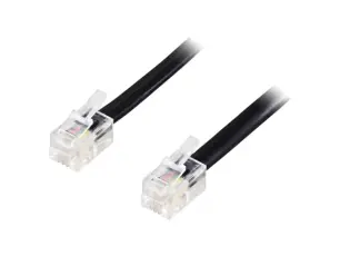 RJ10 modular signal and telephone cable 0.2m black @ electrokit