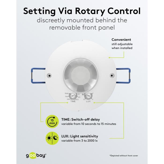 Rörelsedetektor PIR infälld eller utanpåliggande 360° 230VAC @ electrokit (6 av 9)