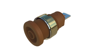 Labbjack chassi &oslash;4mm s&auml;kerhetstyp brun @ electrokit