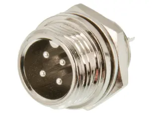 Connector GX12 plug 4-pin chassi @ electrokit
