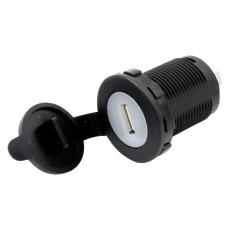 Flush mounted charging socket USB-A 2.1A 12-24V cover @ electrokit