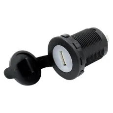 Flush mounted charging socket USB-A 2.1A 12-24V cover @ electrokit