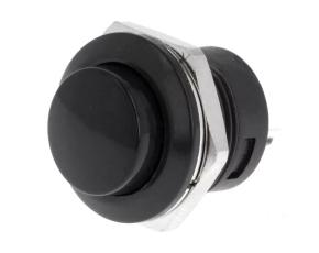 Push button ø16mm 1-p off-(on) black @ electrokit