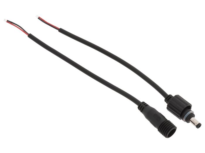 Anslutningskabel DC-kontakt 2.1/5.5mm vattentät hona/hane @ electrokit (1 av 5)