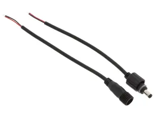 Anslutningskabel DC-kontakt 2.1/5.5mm vattentät hona/hane @ electrokit