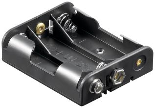 Batterihållare 3x AA kontakt (6F22) @ electrokit