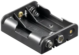 Battery holder 3x AA push on (6F22) @ electrokit