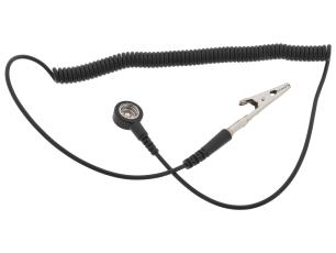 Jordkabel ESD-knapp hona till krokodil 1Mohm 1.8m @ electrokit