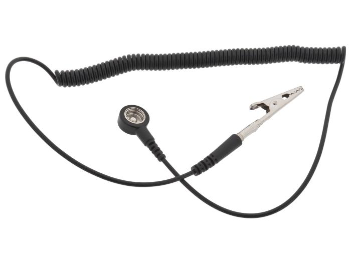 Jordkabel ESD-knapp hona till krokodil 1Mohm 1.8m @ electrokit (1 av 2)