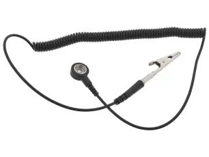 Jordkabel ESD-knapp hona till krokodil 1Mohm 1.8m @ electrokit
