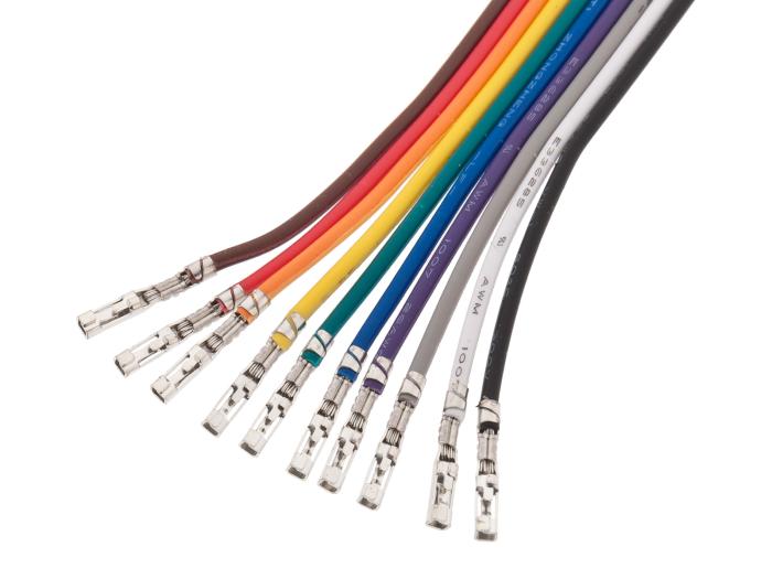 Flatkabel med dupont-terminaler 10-pol hane-hona 75mm @ electrokit (2 av 5)