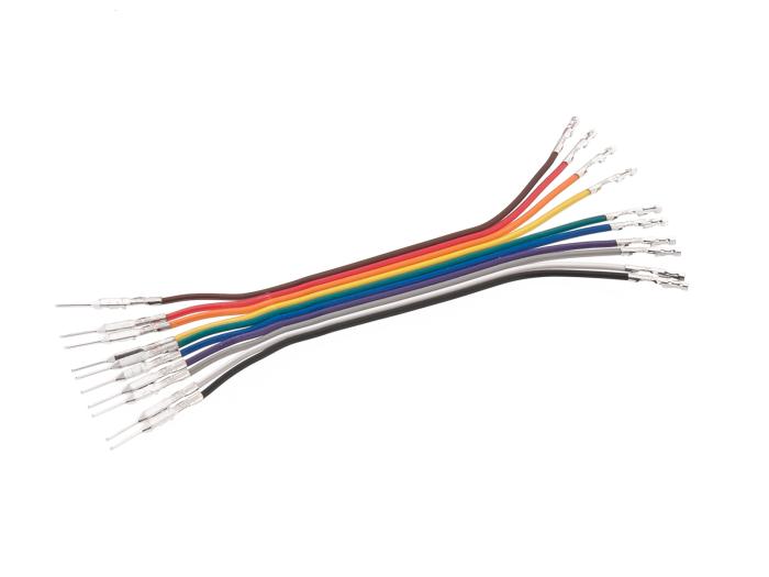 Flatkabel med dupont-terminaler 10-pol hane-hona 75mm @ electrokit (1 av 5)