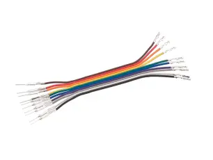 Ribbon cable 10-pin dupont terminals male/female 75mm @ electrokit