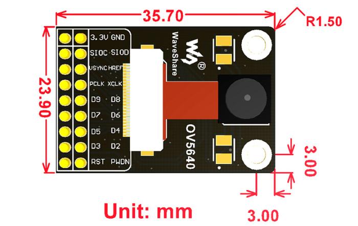 Kameramodul OV5640 5Mpix auto-fokus inbyggd blixt @ electrokit (4 av 4)