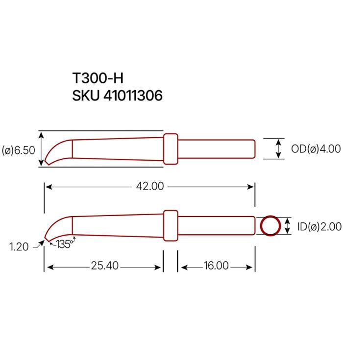 Soldering tip T300-H bent chisel 3.5mm @ electrokit (3 of 3)